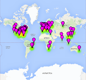 Map of SPAM over Internet Telephony Attacker Locations April-May 2015